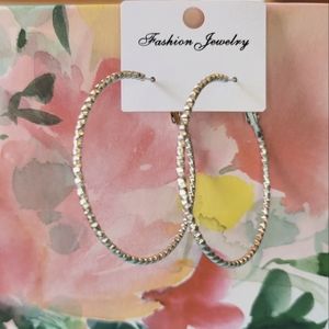 Silver hoop earrings 2 inches